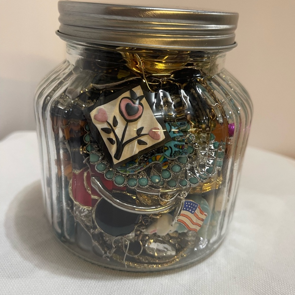 Jar of Assorted Jewelry